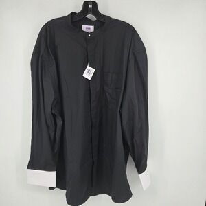 New Murphy Clergy Shirt Black Band Collar Button Front Size 19 36 37 Men
